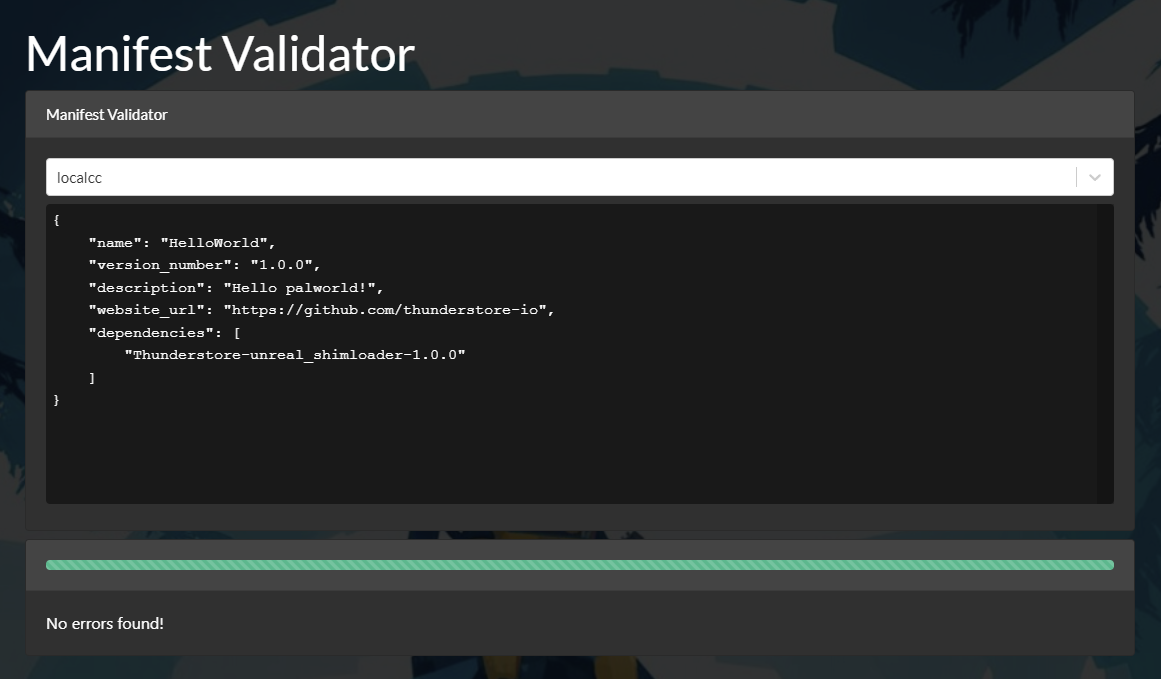 Manifest validation result